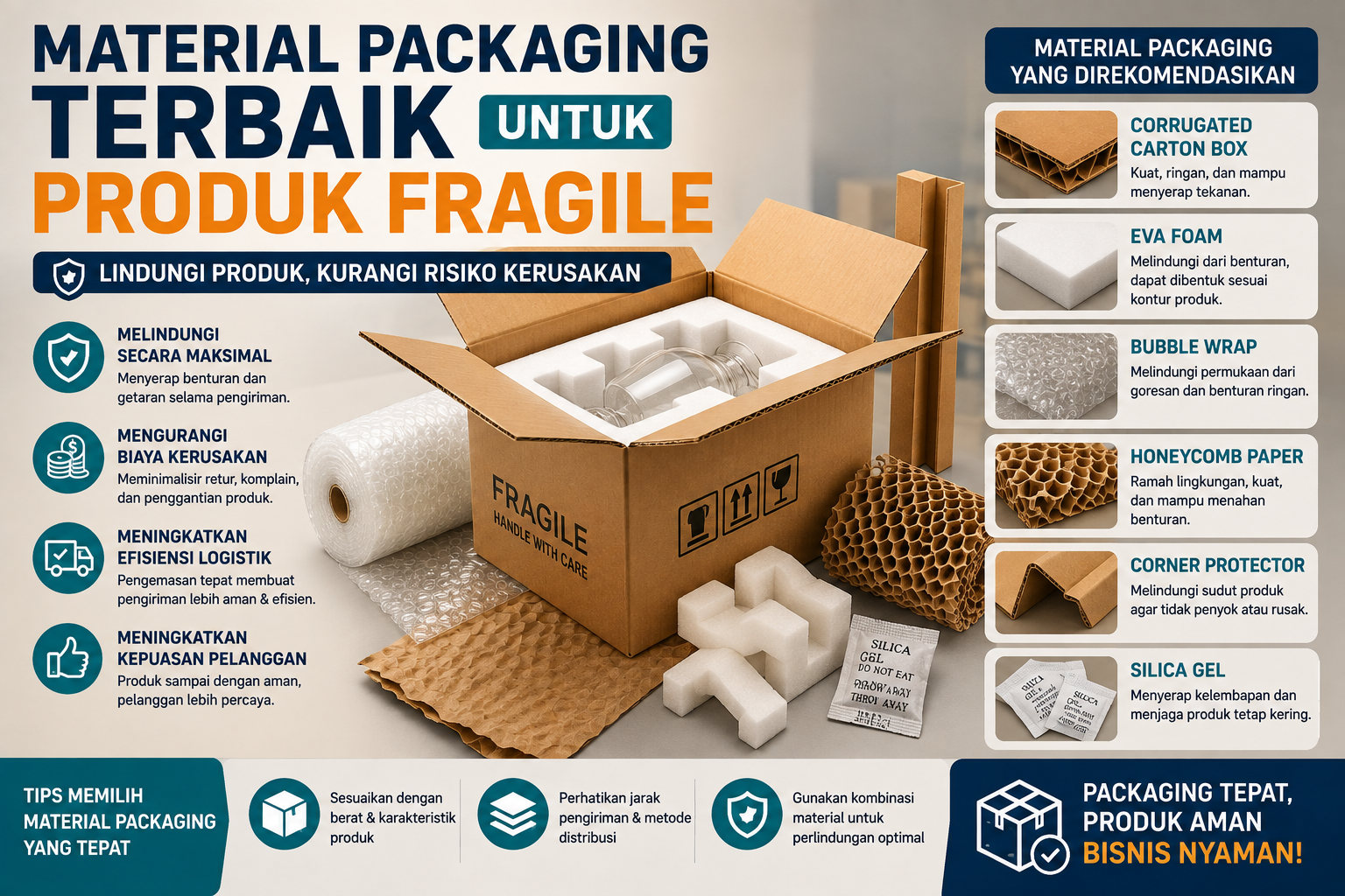 You are currently viewing Material Packaging Terbaik untuk Produk Fragile dan Elektronik: Lindungi Produk, Kurangi Risiko Kerusakan