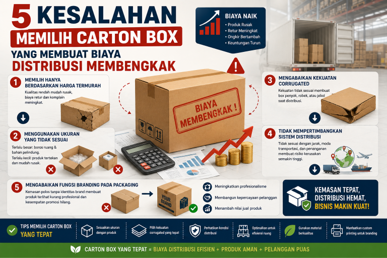 Read more about the article 5 Kesalahan Memilih Carton Box yang Membuat Biaya Distribusi Membengkak
