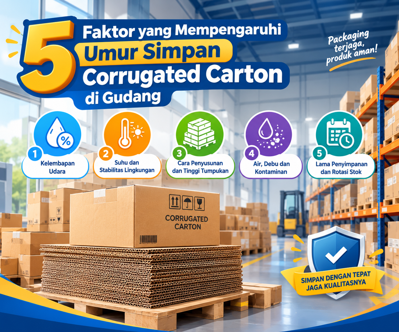 Read more about the article 5 Faktor yang Mempengaruhi Umur Simpan Corrugated Carton di Gudang